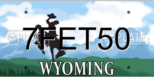 7FET50 Wyoming License Plate