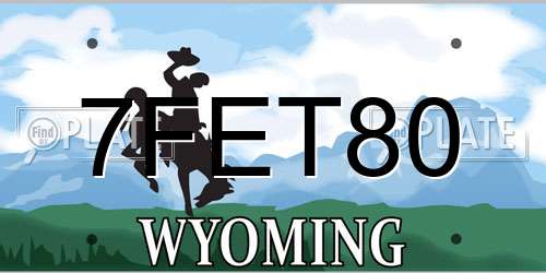 7FET80 Wyoming License Plate