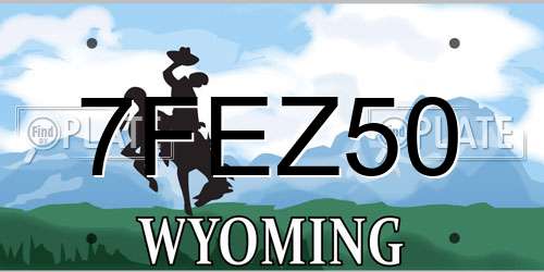 7FEZ50 Wyoming License Plate