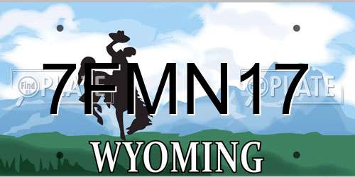 7FMN17 Wyoming License Plate