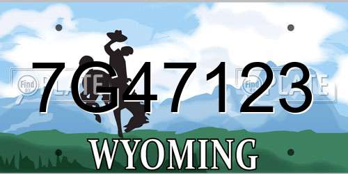 7G47123 Wyoming License Plate