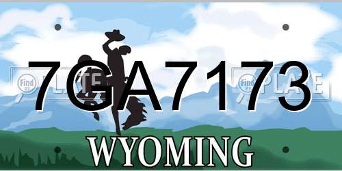 7GA7173 Wyoming License Plate