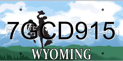 7GCD915 Wyoming License Plate