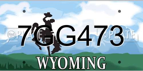 7GG473 Wyoming License Plate