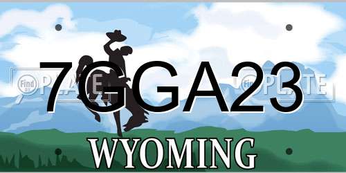 7GGA23 Wyoming License Plate