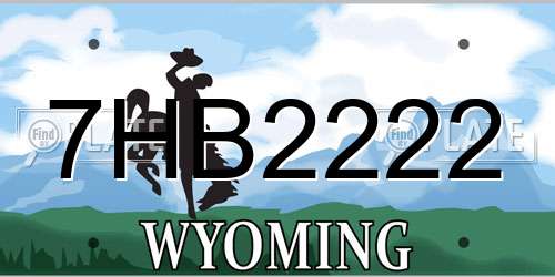 7HB2222 Wyoming License Plate