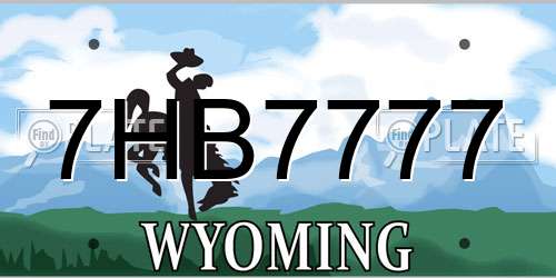 7HB7777 Wyoming License Plate