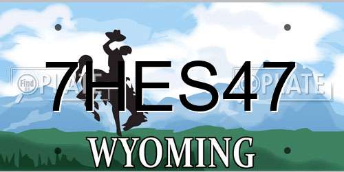 7HES47 Wyoming License Plate
