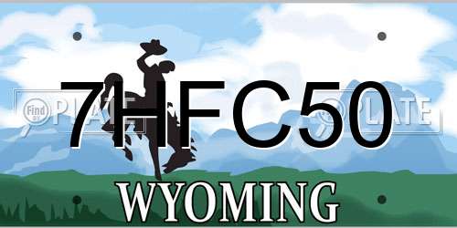 7HFC50 Wyoming License Plate