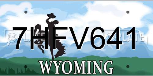 7HFV641 Wyoming License Plate