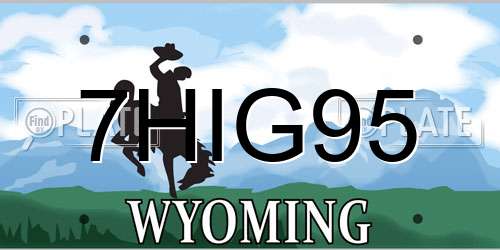 7HIG95 Wyoming License Plate