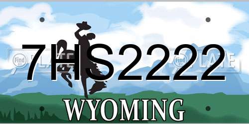 7HS2222 Wyoming License Plate