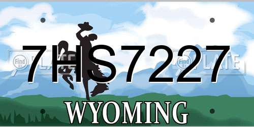 7HS7227 Wyoming License Plate