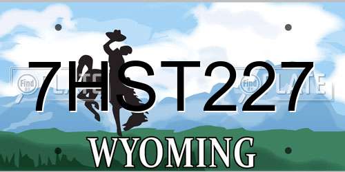 7HST227 Wyoming License Plate