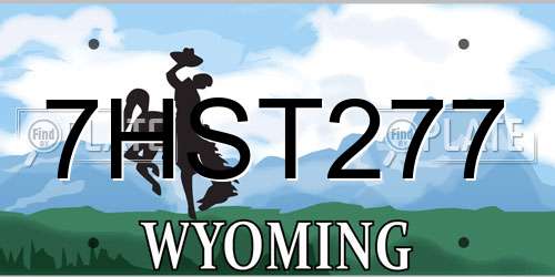 7HST277 Wyoming License Plate