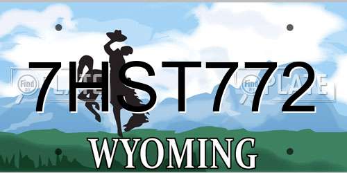 7HST772 Wyoming License Plate