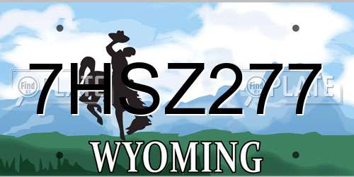 7HSZ277 Wyoming License Plate