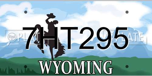 7HT295 Wyoming License Plate