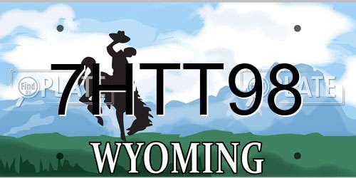 7HTT98 Wyoming License Plate