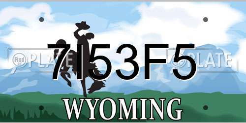 7I53F5 Wyoming License Plate