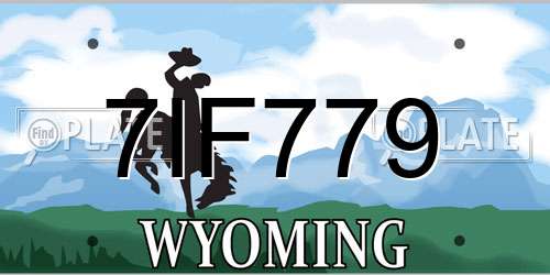 7IF779 Wyoming License Plate