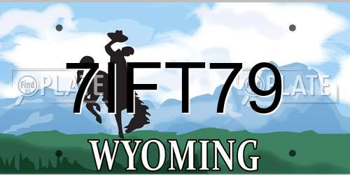 7IFT79 Wyoming License Plate