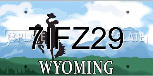 7IFZ29 Wyoming License Plate
