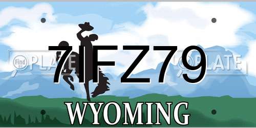7IFZ79 Wyoming License Plate