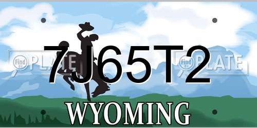 7J65T2 Wyoming License Plate