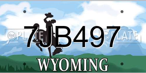 7JB497 Wyoming License Plate