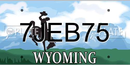 7JEB75 Wyoming License Plate