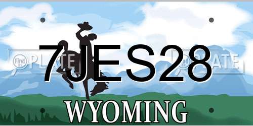 7JES28 Wyoming License Plate