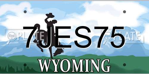 7JES75 Wyoming License Plate