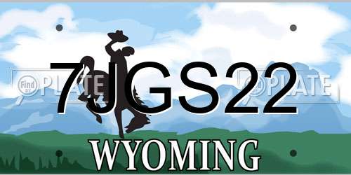 7JGS22 Wyoming License Plate