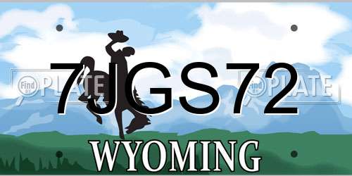 7JGS72 Wyoming License Plate