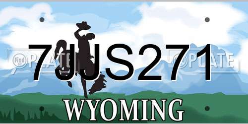 7JJS271 Wyoming License Plate