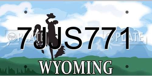 7JJS771 Wyoming License Plate