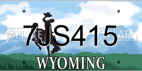 7JS415 Wyoming License Plate