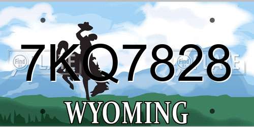 7KQ7828 Wyoming License Plate