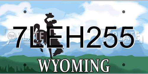 7LEH255 Wyoming License Plate