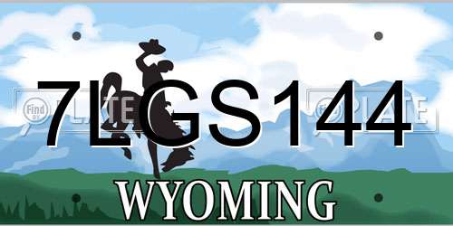 7LGS144 Wyoming License Plate