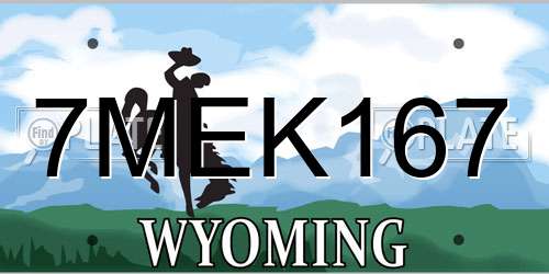 7MEK167 Wyoming License Plate