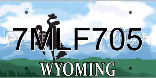 7MLF705 Wyoming License Plate
