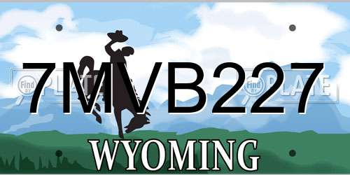 7MVB227 Wyoming License Plate