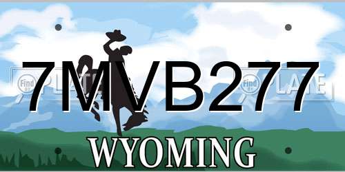7MVB277 Wyoming License Plate