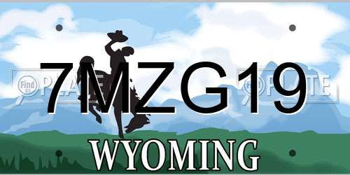7MZG19 Wyoming License Plate