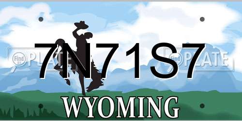 7N71S7 Wyoming License Plate