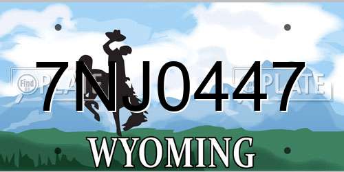 7NJ0447 Wyoming License Plate