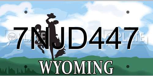 7NJD447 Wyoming License Plate