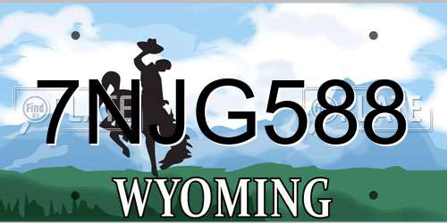 7NJG588 Wyoming License Plate